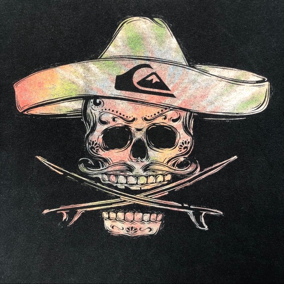 Vintage Quicksilver Surfing Skull & Crossbones tee - Picture 1 of 4